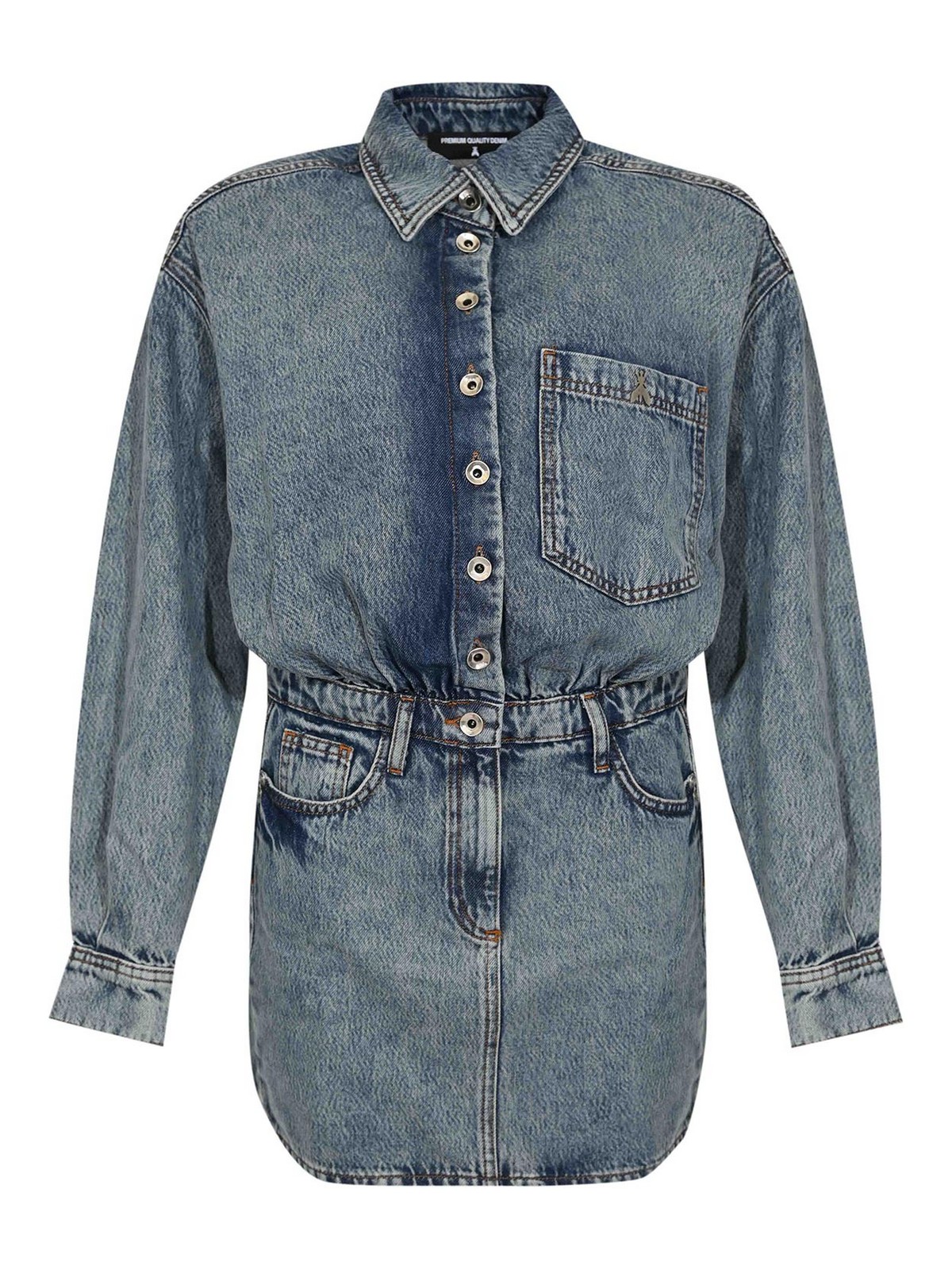 Denim mini shirt dress