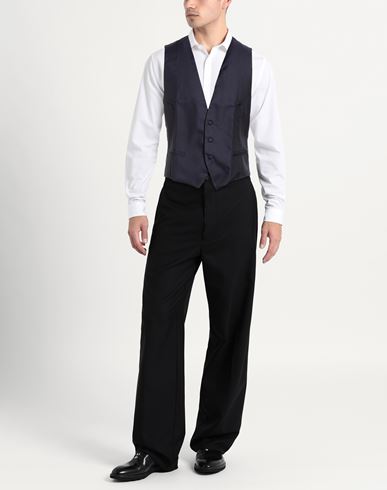 Man Tailored Vest Navy Size 40 Silk