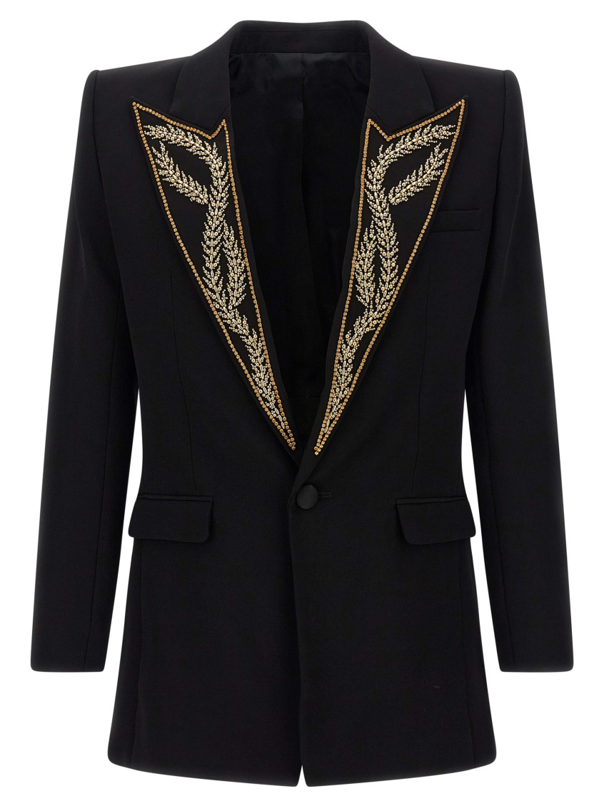 Leaf Embroidery Blazer
