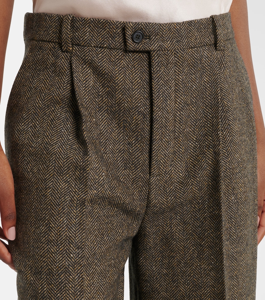 Herringbone wool-blend Bermuda shorts