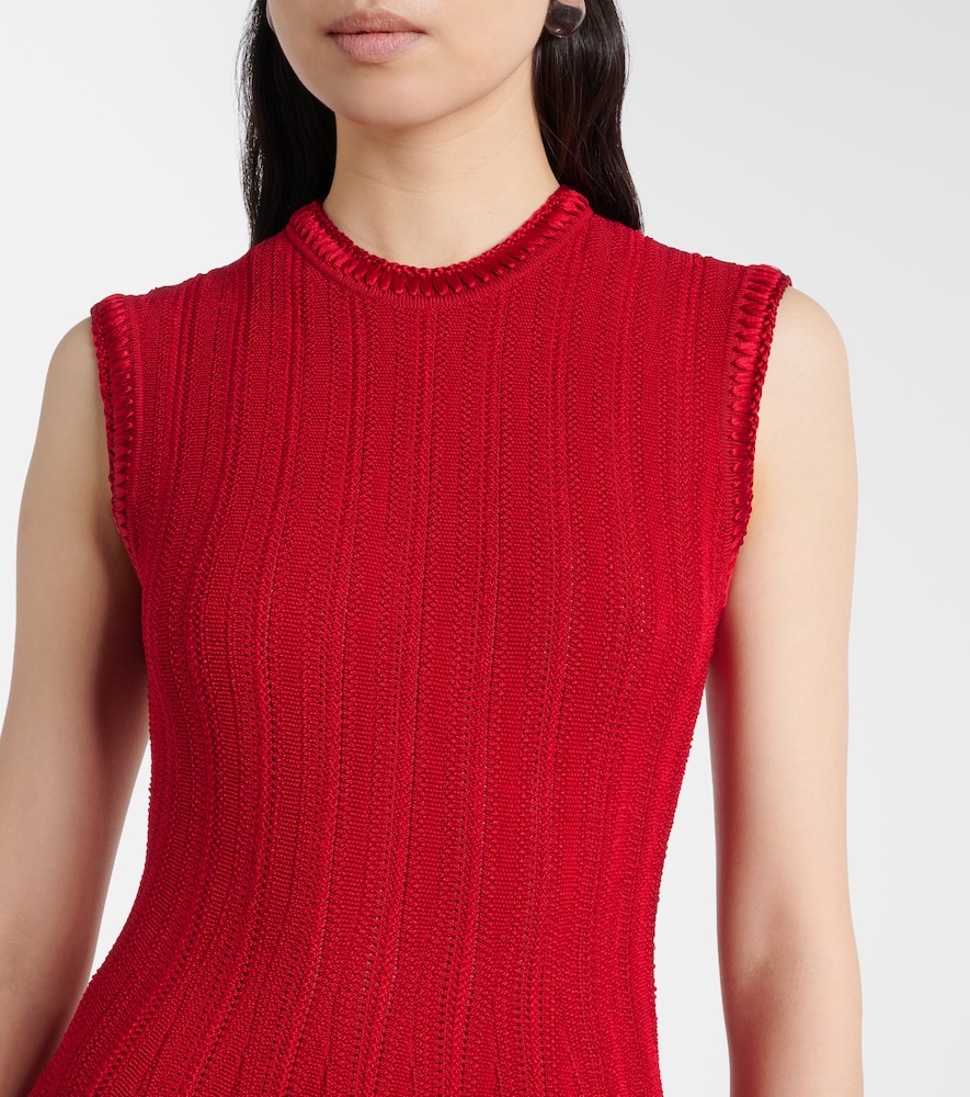 Silk-blend midi dress