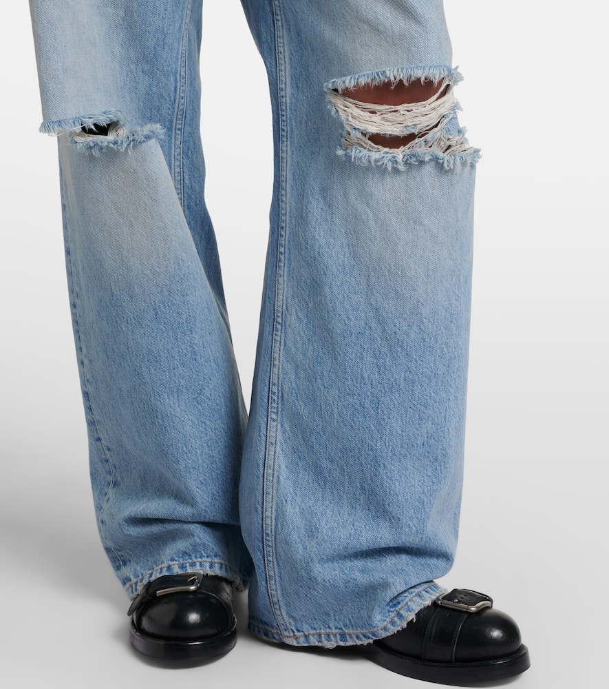 Distressed wide-leg jeans