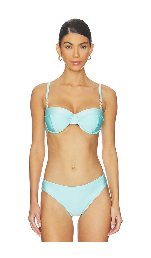 L'AGENCE Alexandria Bandeau Bikini Top in Blue. - XS also in S