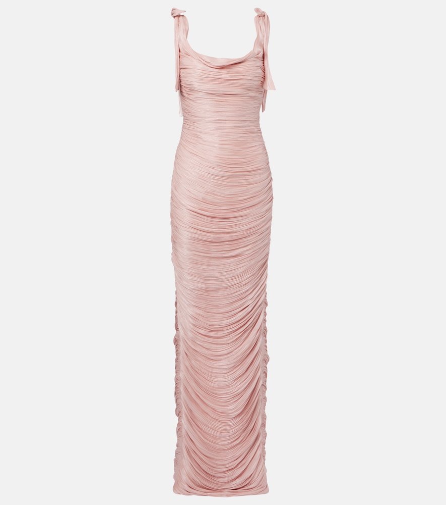 Ruched silk gown
