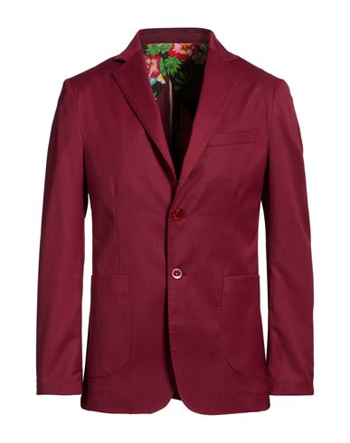 Man Blazer Burgundy Size 40 Polyester, Wool, Elastane