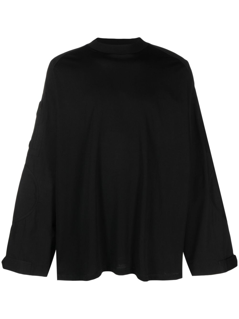 Multiple-patches organic cotton sweatshirt - Black