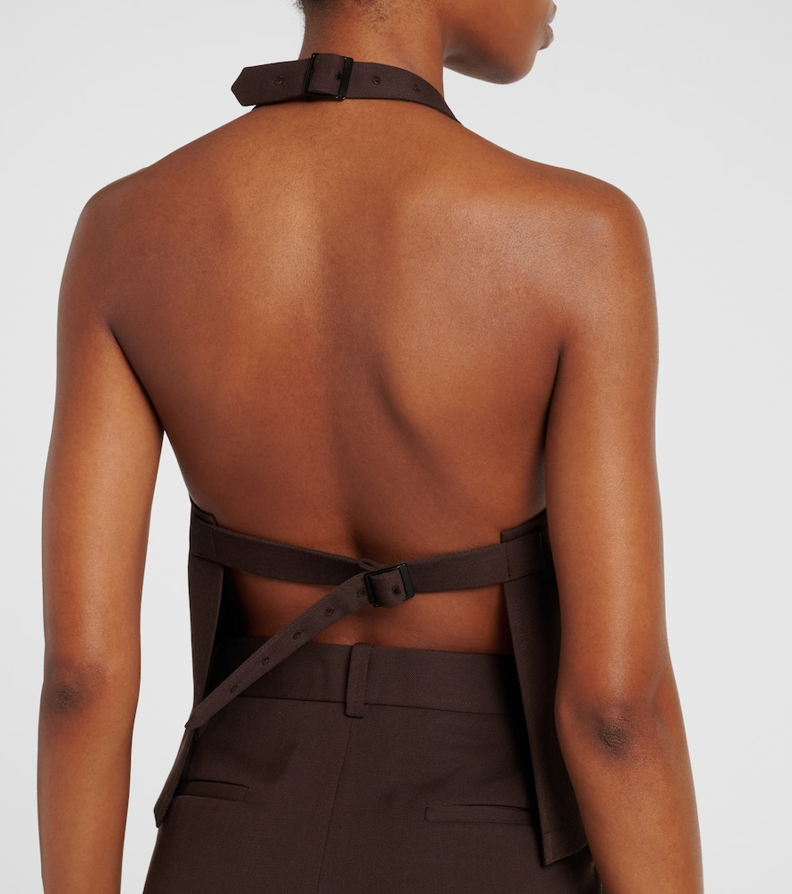 Wardrobe. NYC Open-back halterneck wool top