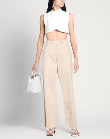 Woman Pants Beige Size 31 Cotton, Tencel, Elastane