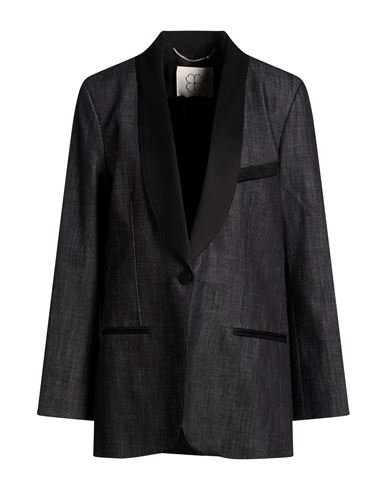 Woman Blazer Blue Size 4 Cotton