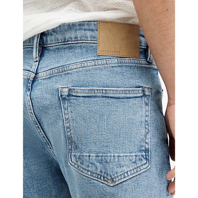 Mens Vintage Indigo Dean Slim-fit Cropped Stretch-denim Jeans