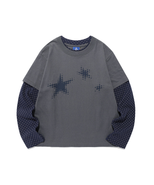 STAR DOT LAYERD S TEE_CHARCOAL