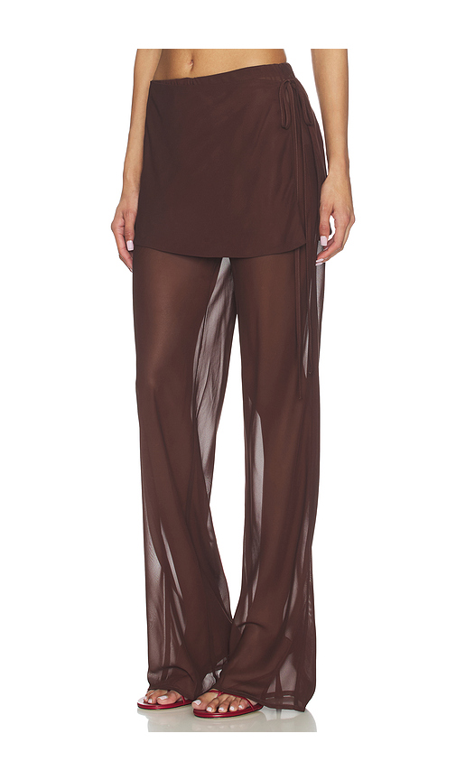 MADISON THE LABEL Sara Pant in Chocolate. XS. Also in
