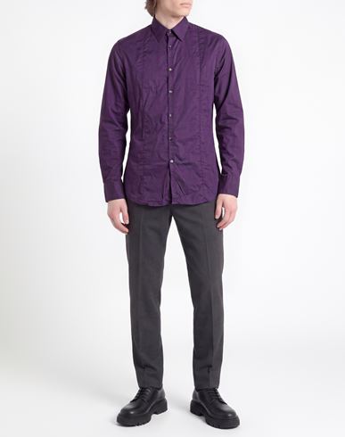 Man Shirt Purple Size XL Cotton, Elastane