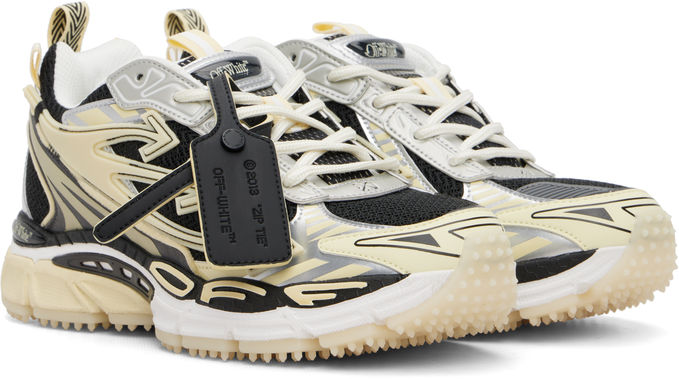 Black & Beige 'Be Right Back' Glow-In-The-Dark Sneakers