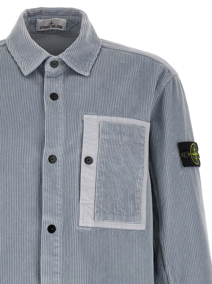Grey Logo Corduroy Overshirt