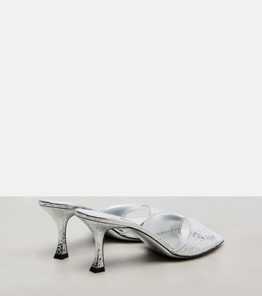 Skye 60 metallic leather mules