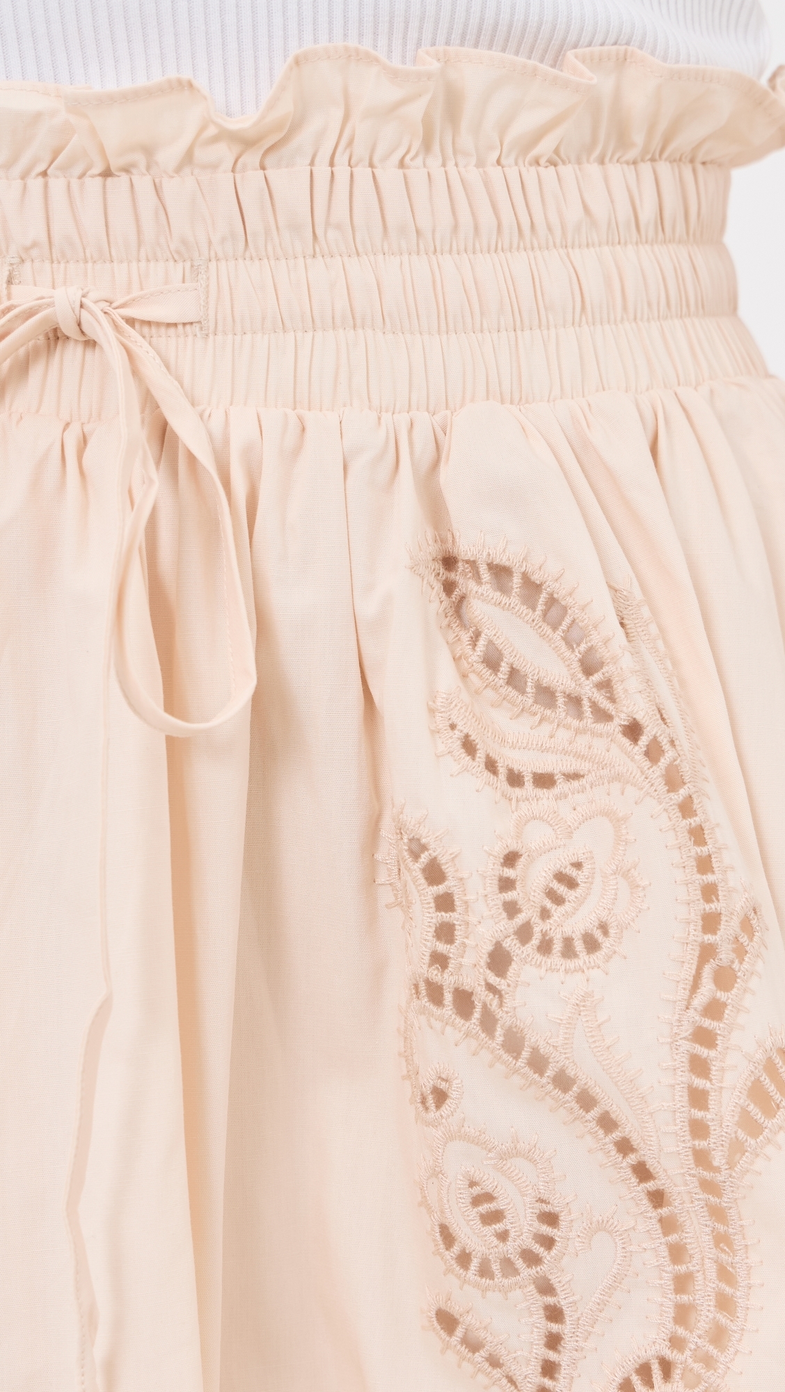 Eyelet Detail Skirt Cream