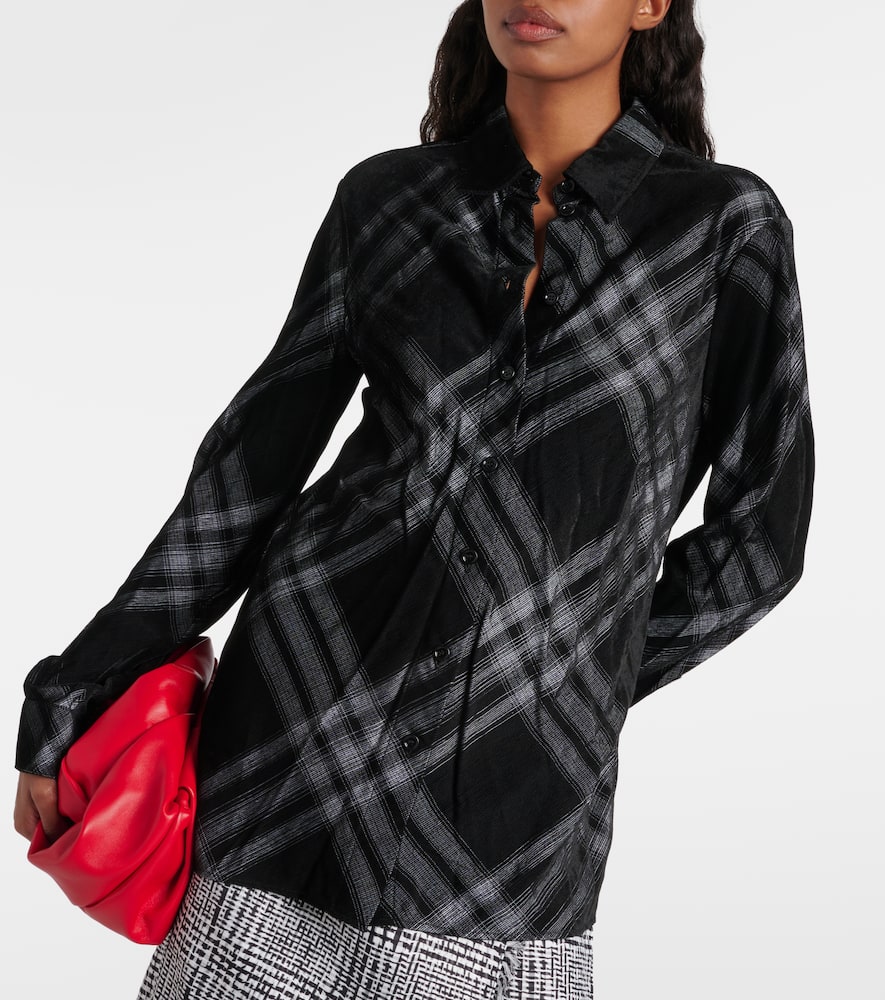 Check velvet shirt