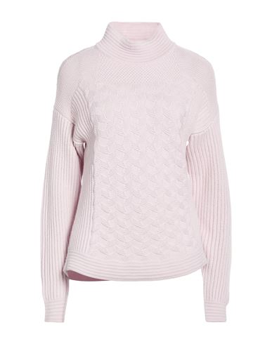 Woman Turtleneck Light pink Size M Merino Wool