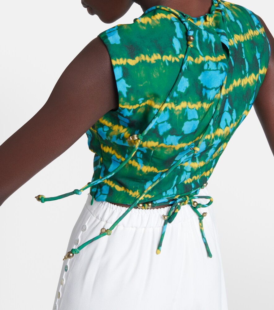 Altuzarra Ayana printed ruched crop top