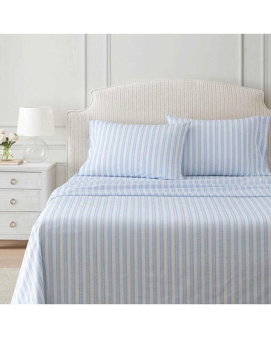 Francesca Stripe Cotton Percale Sheet Set