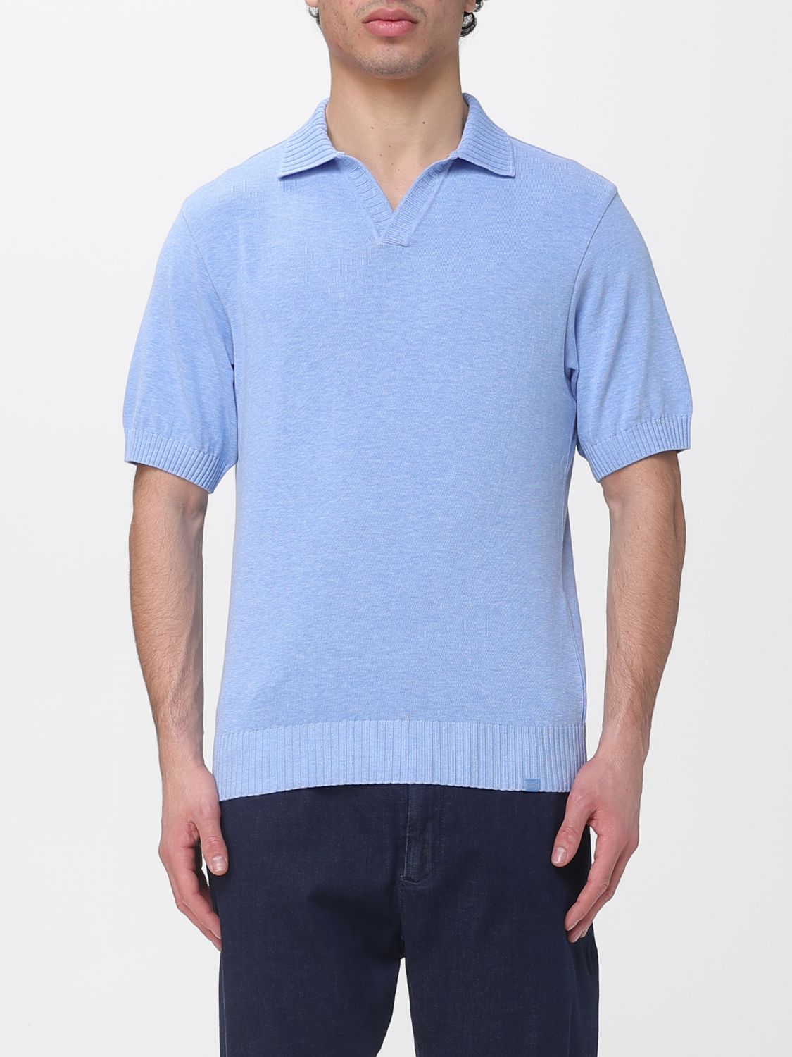 Polo Shirt Men color Gnawed Blue