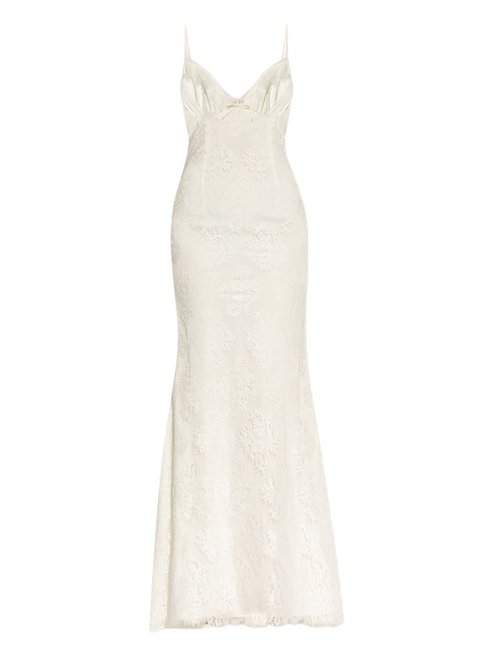 Lace embroidered maxi dress - White