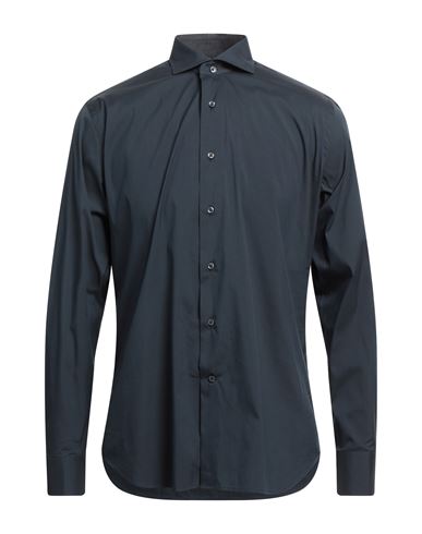 Man Shirt Navy Size 15 Cotton, Polyamide, Elastane