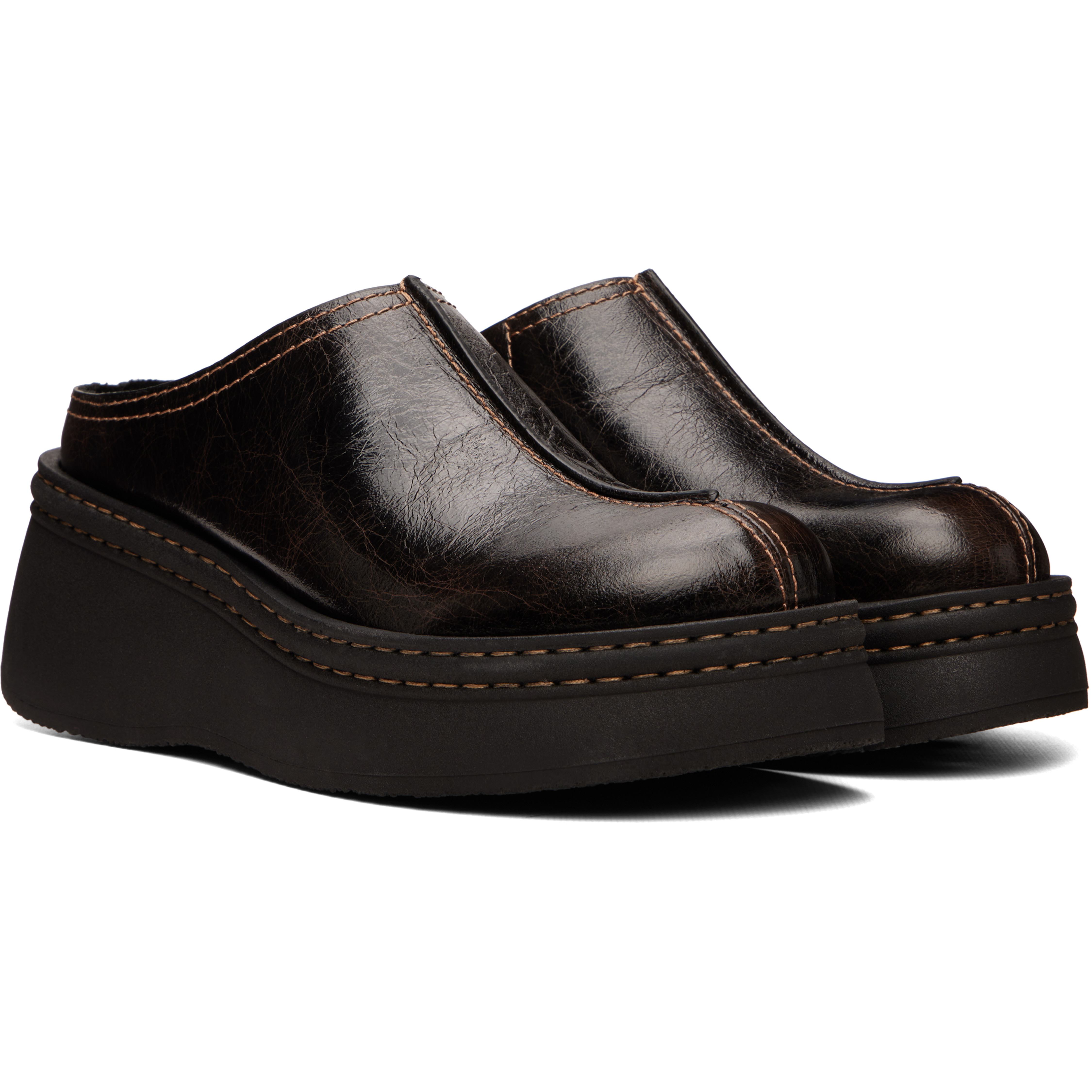 Brown Mego Mule Flats