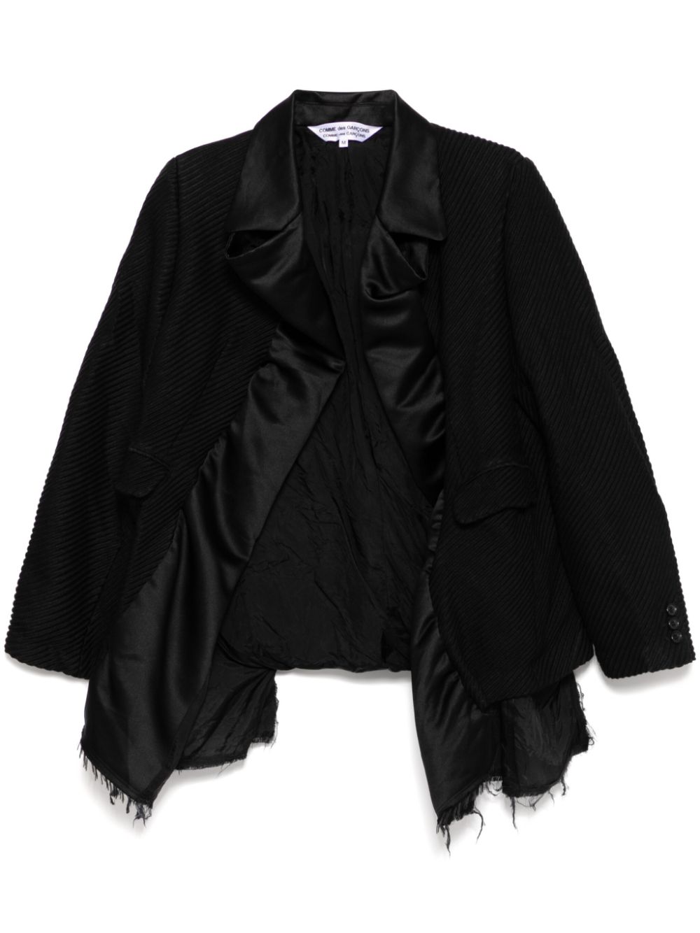 Fringed-edge blazer - Black
