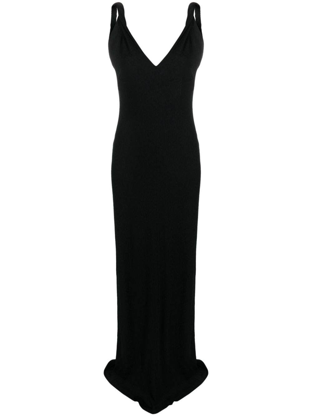 V-neck embellished gown - Black