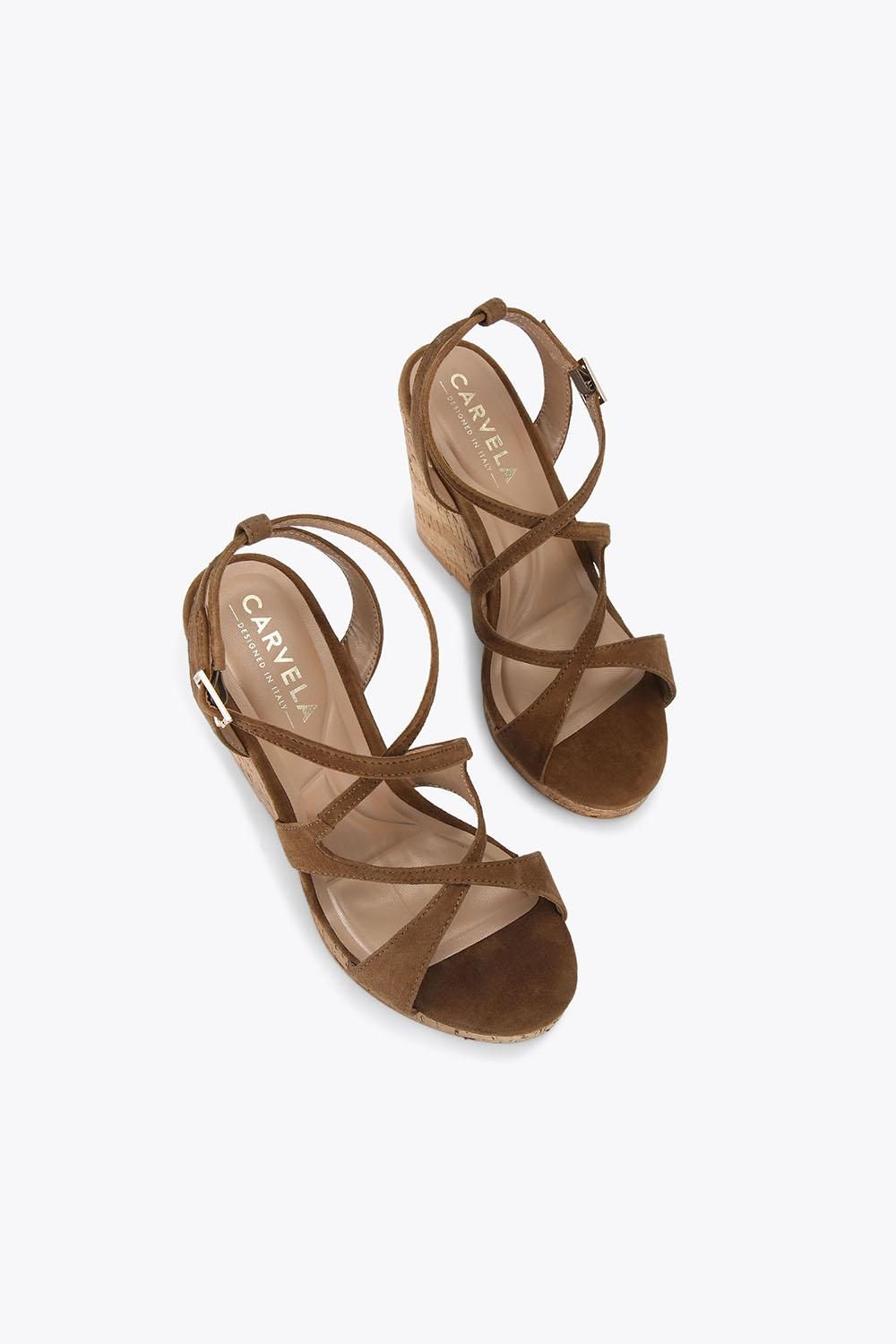 Carvela 'pavia Wedge' Suede Sandals In Brown