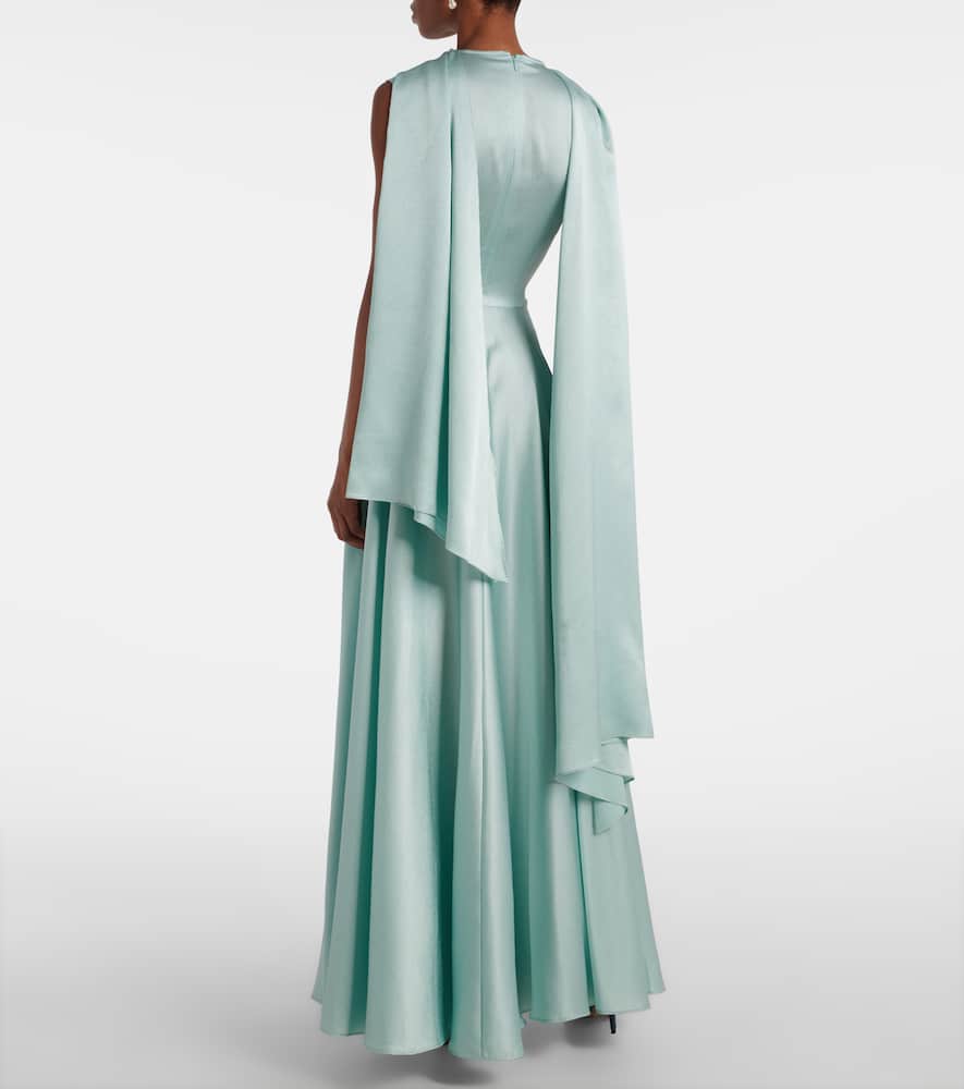 Solace London Emelia scarf-detail satin gown