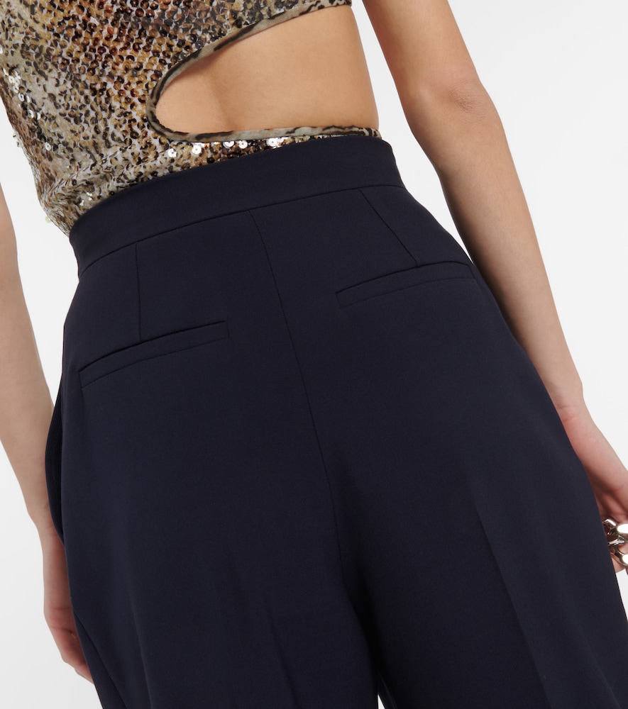Pleated high-rise wide-leg pants