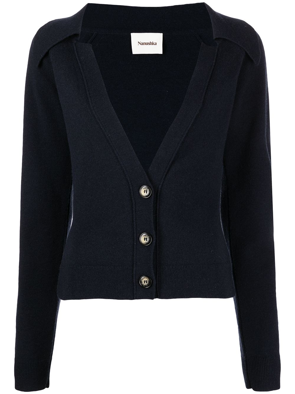 V-neck knit cardigan
