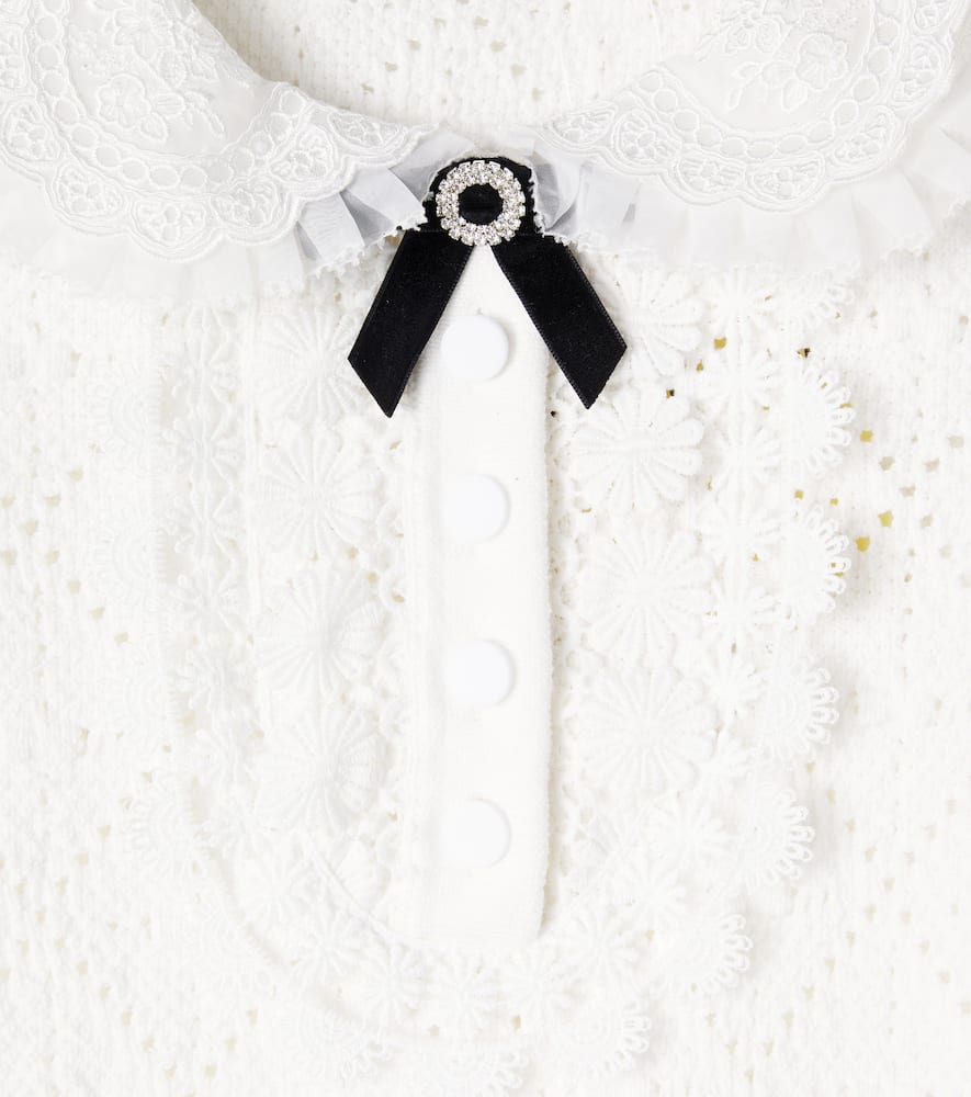 Lacee-trimmed pointelle dress