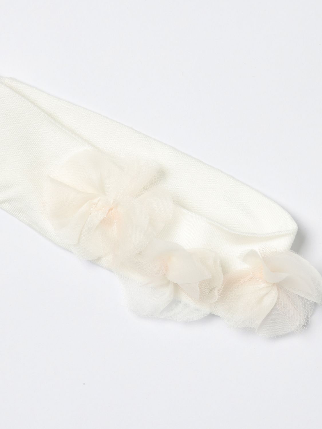 Floral-appliqué hair band - White