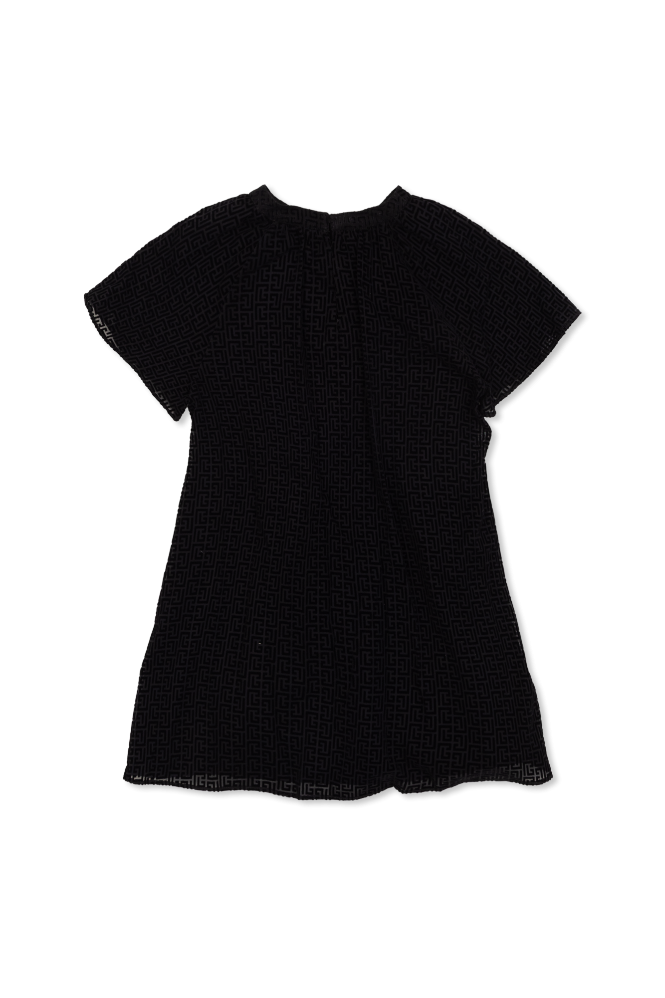 Monogram Dress With Velvet Finish, Unisex, Black