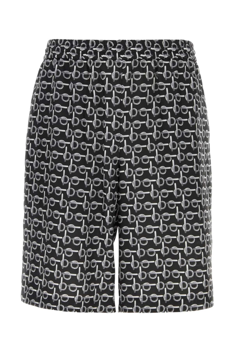 Printed Silk Bermuda Shorts