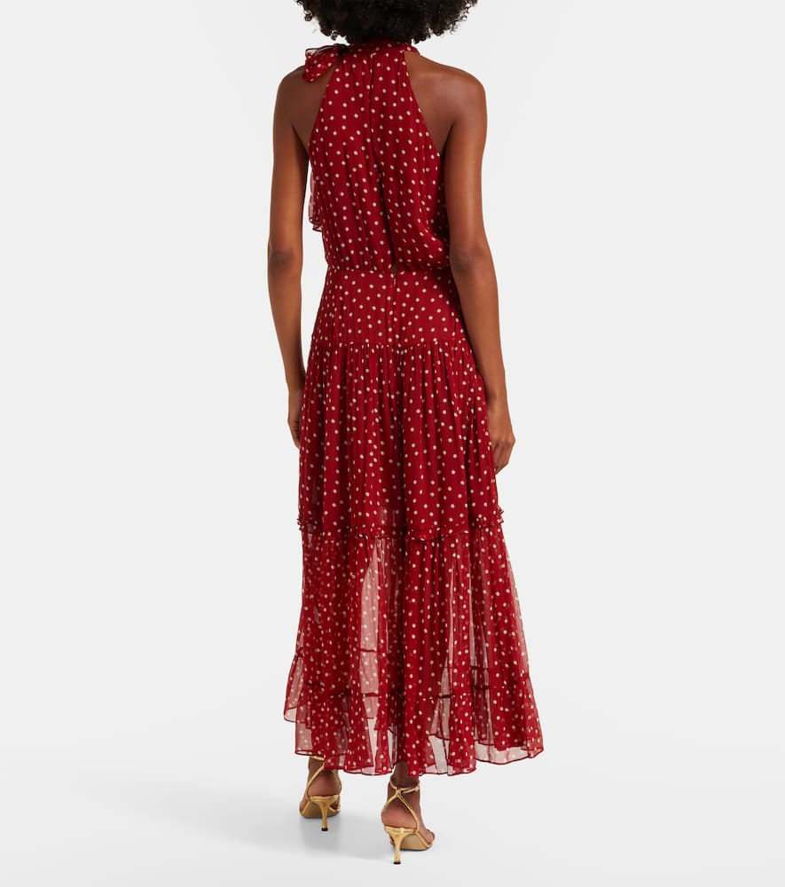 Abi polka-dot chiffon midi dress