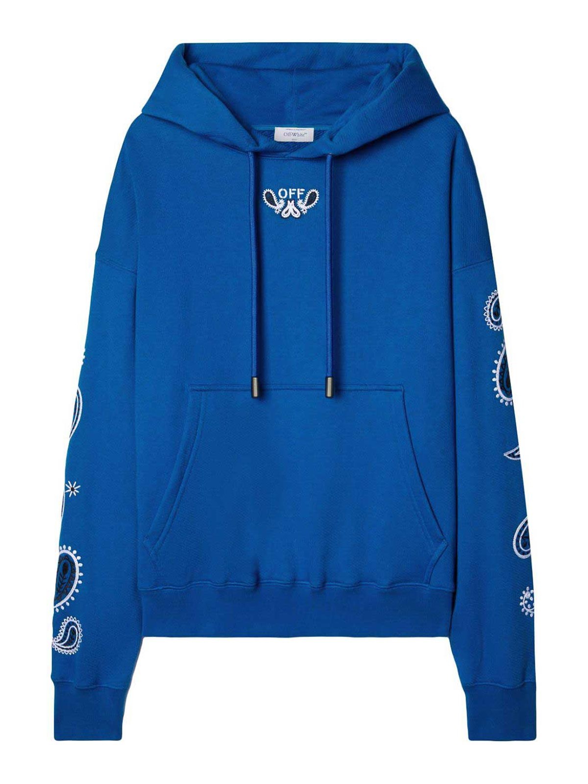 Bandana-embroidered cotton hoodie