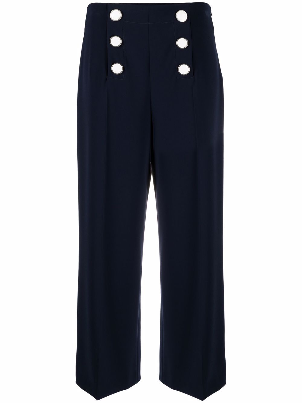 Double breasted cropped trousers - Blue