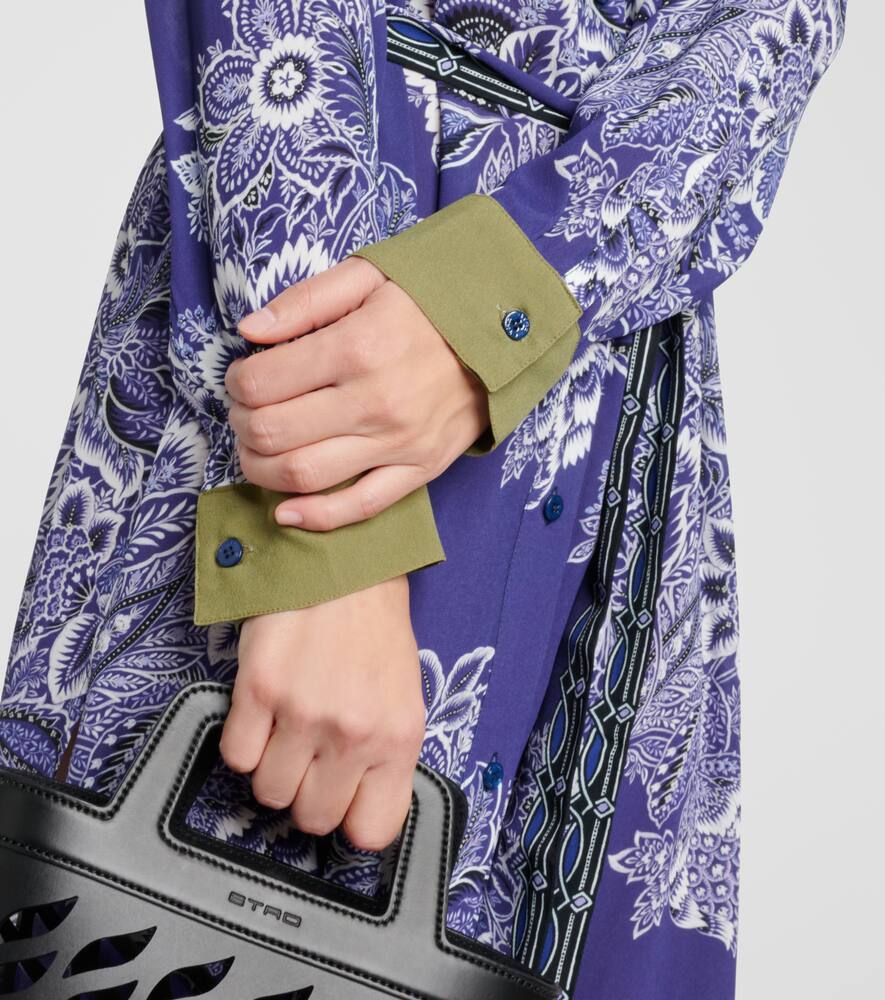 Printed shirt midi dress