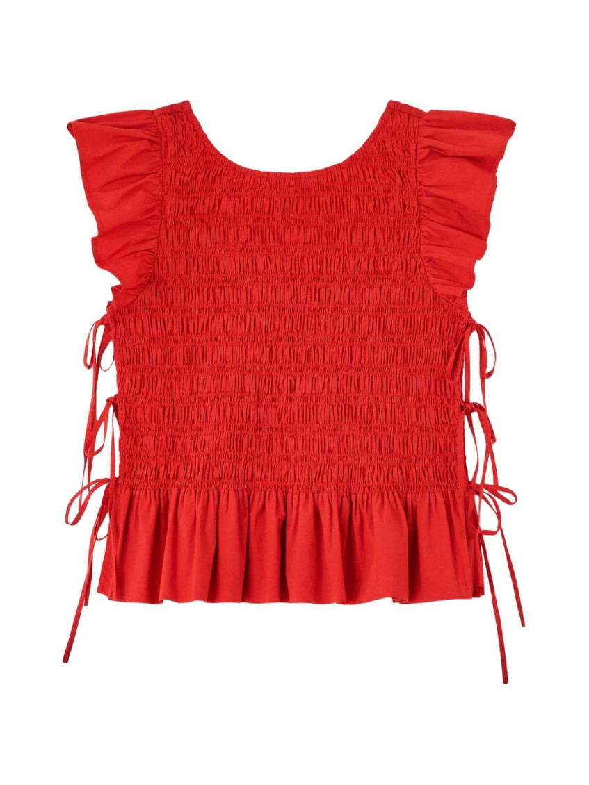 Stretch Cotton Smocked Top