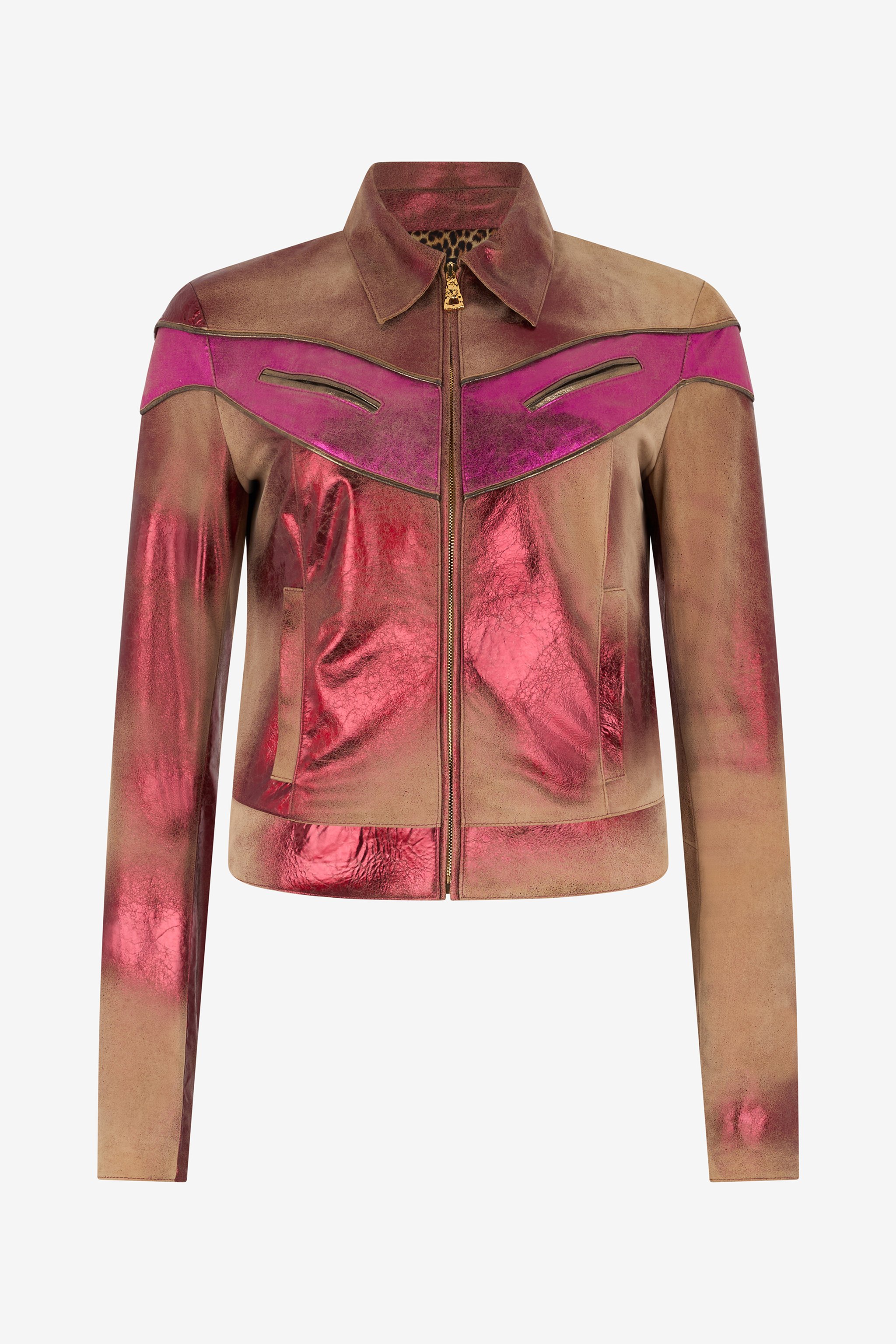 Metallic Leather Jacket