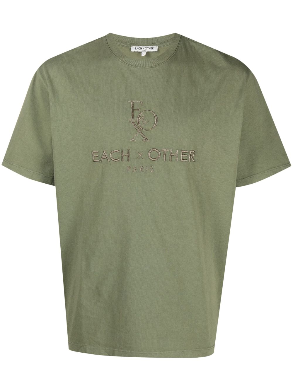 Logo-embroidered cotton T-shirt - Green
