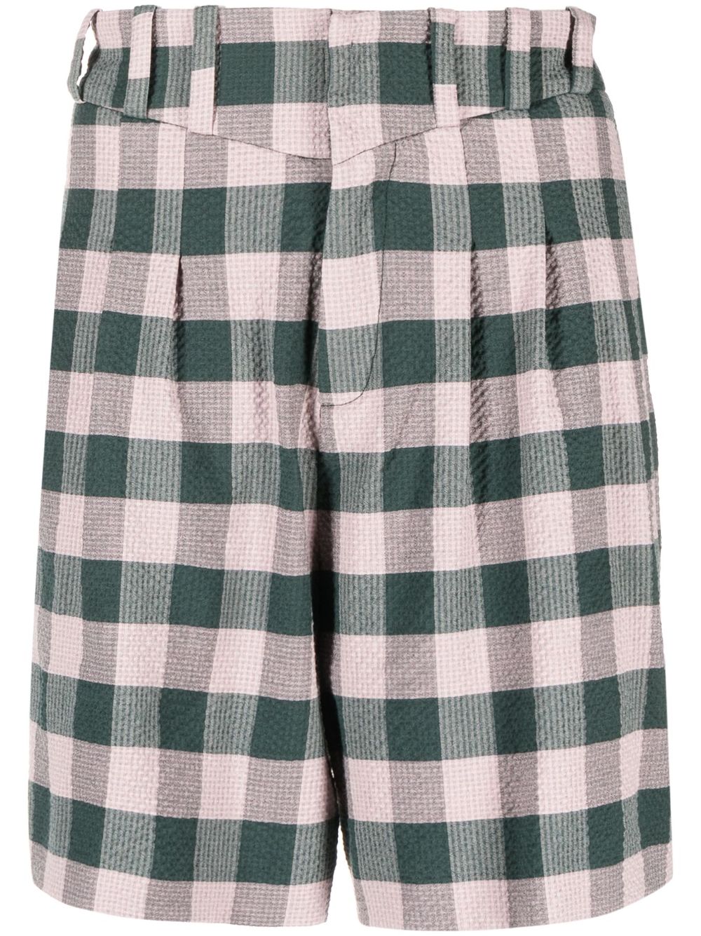 Harvey Milk checked shorts - Green