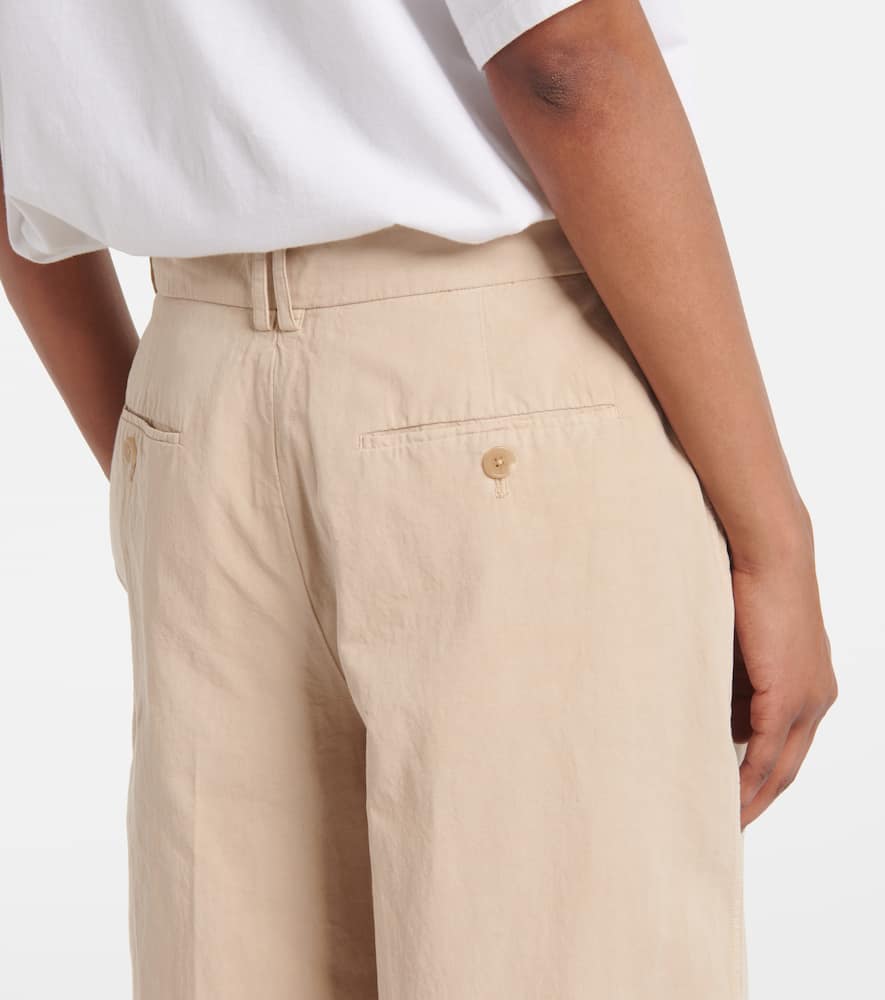 Lilas cotton and linen wide-leg pants