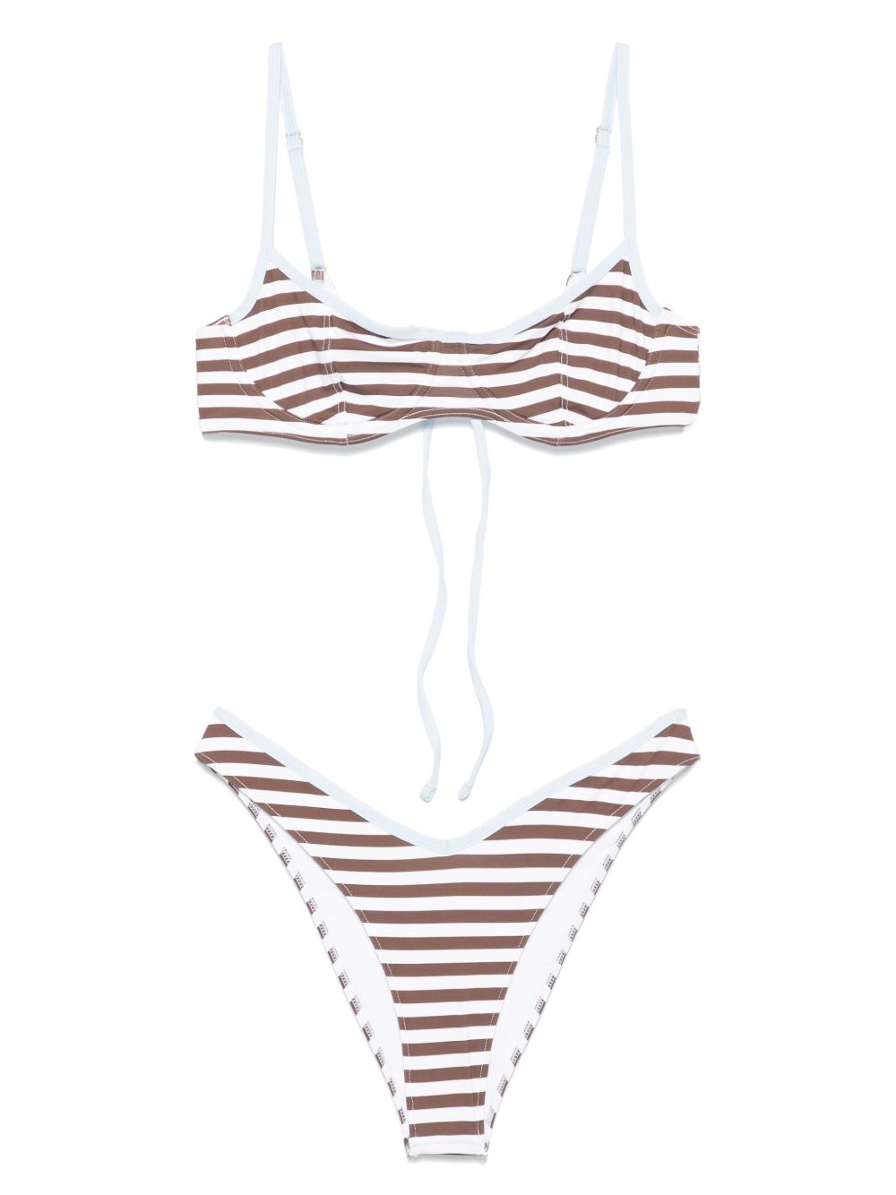 Striped bikini set - White