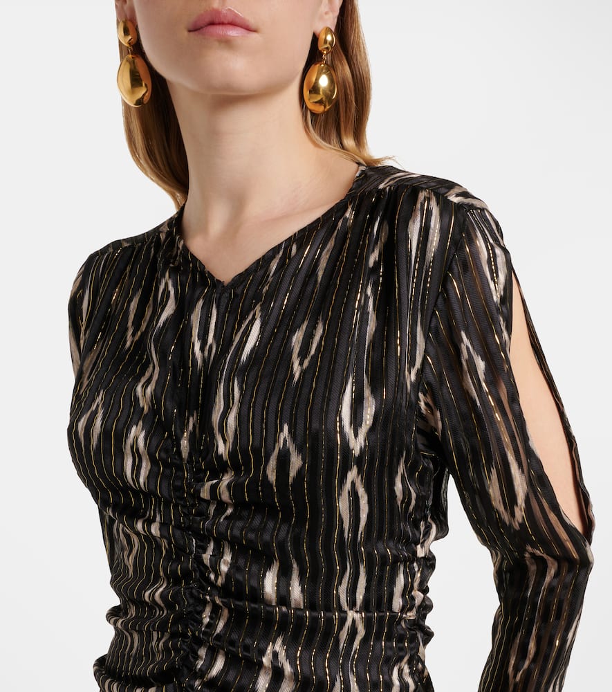 Octavia snake-effect silk-blend minidress
